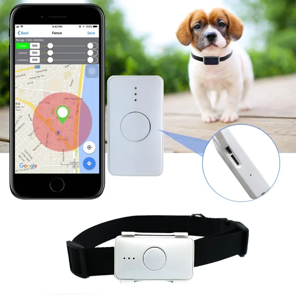 

2020 New 4G Waterproof Ip66 Mini Gps Dog Collar Tracking Device Pet Tracker Gps For Dog And Cat LK105B, Black