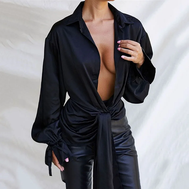 

2021 high quality women ladies fancy long sleeve black fashion summer casual shirt