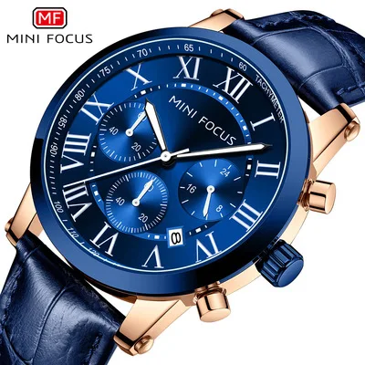 

MINI FOCUS 0415 Watches Men Wrist Brand Luxury Analog Quartz Sport Men Watch Leather Waterproof Date Fashion WristWatches, According to reality