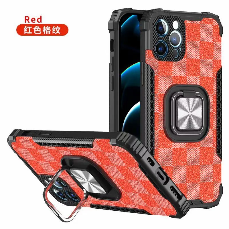 

Heavy duty rugged shockproof 360 degree rotating metal ring stand magnetic car mobile phone case for iPhone 11 12 Mini Pro Max