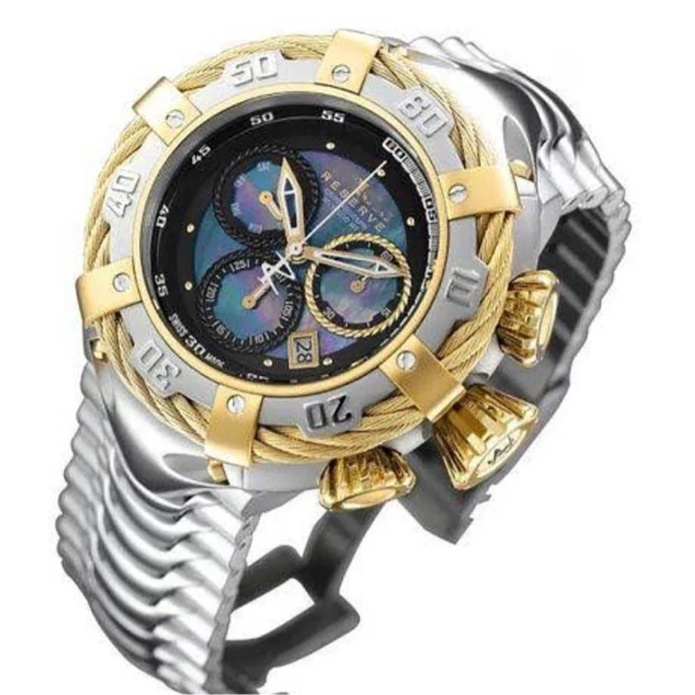 

men quartz watch stainless steel strap chronograph quartz watch, Customized colors
