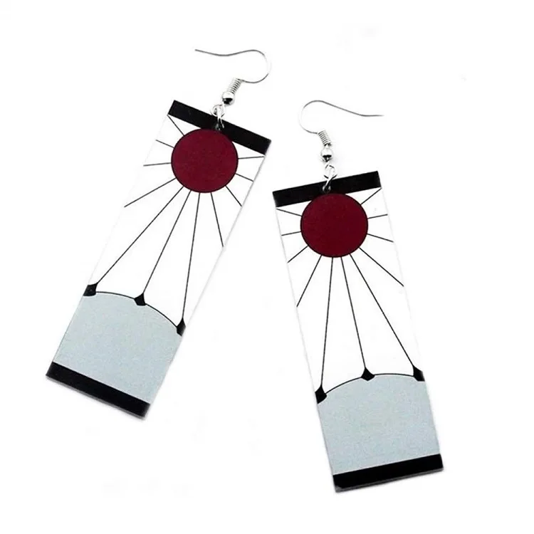 

Tanjiro Earrings Kamado Tanjirou's Hanafuda Earrings For Cosplay,Anime Gift