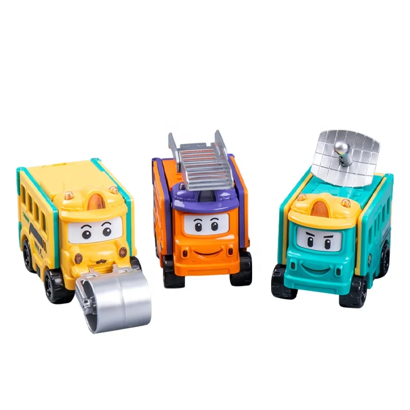 

Transformed toy puzzle gift reverse engineering flip back school bus children's toy car kids friction toy vehicle