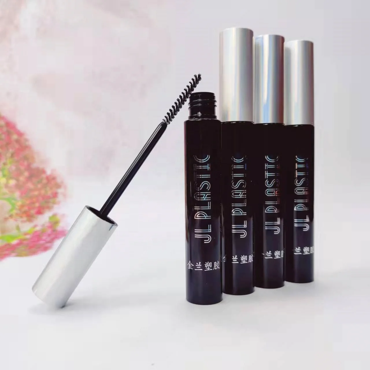 

12ML Empty Sliver Mascara Tube With Brush Customized Logo Mascara Wand Container For Cosmetic