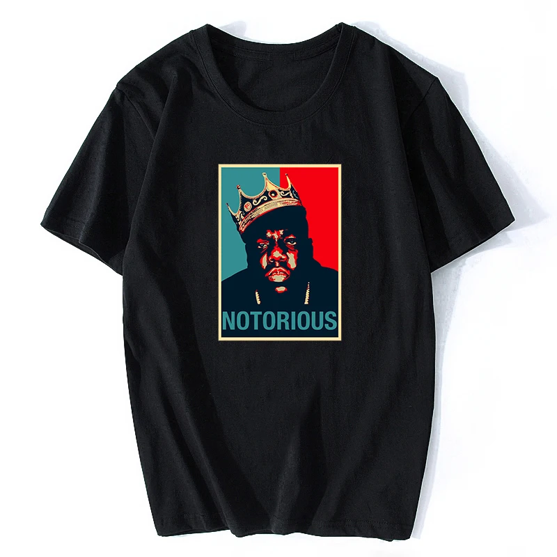 R.I.P Notorious Big Shirt Mens Short Sleeve Black Tshirt Hiphop Rock Biggie Smalls T Shirt Male Notorious B.I.G. Wholesale