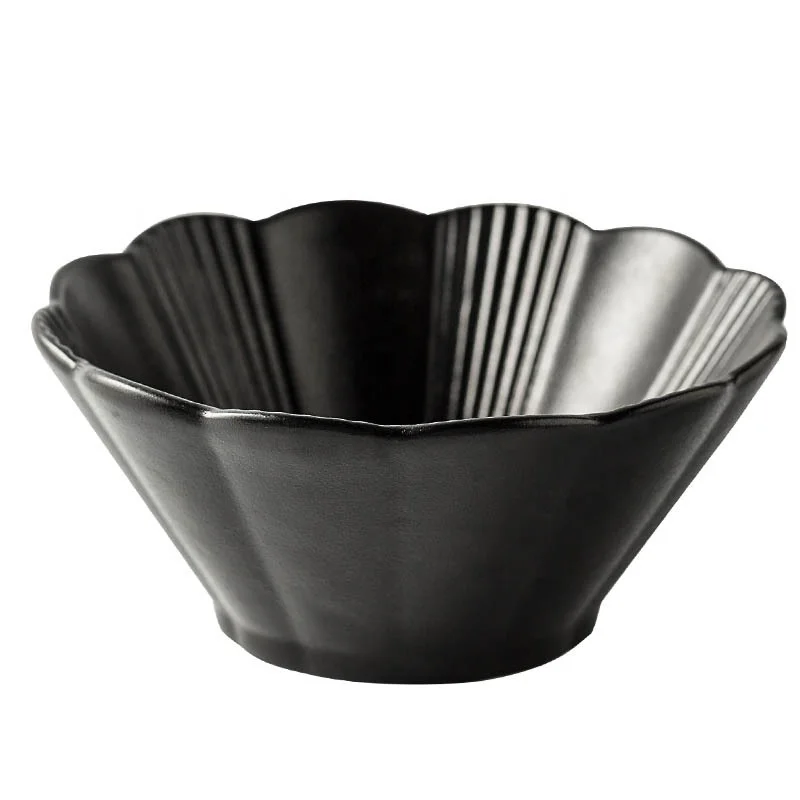 

Creative Black Frosted Beef Noodle Bowl Household Bowl Hotel Tableware Porcelain Ceramic Bowl