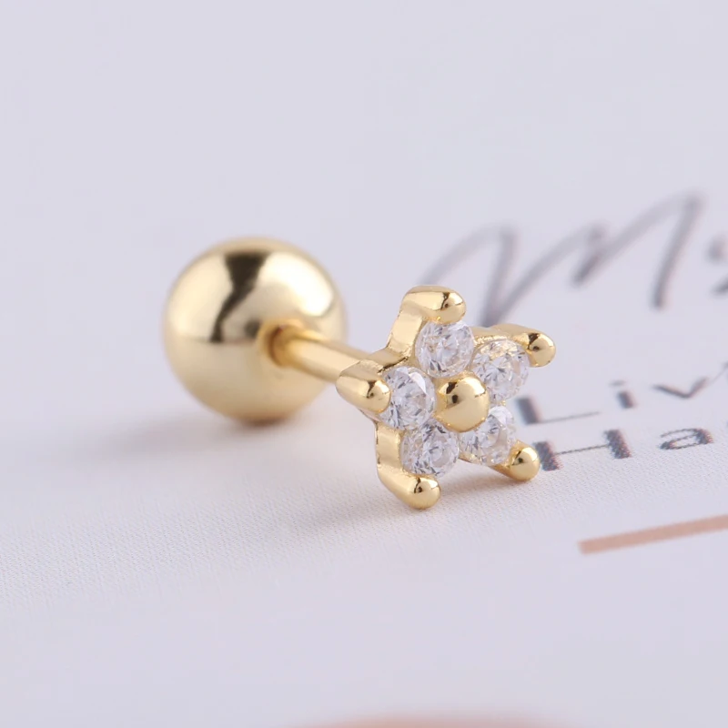 

Trendy Fashion Three Color Available Ear Barbell Piercing 925 Sterling Silver