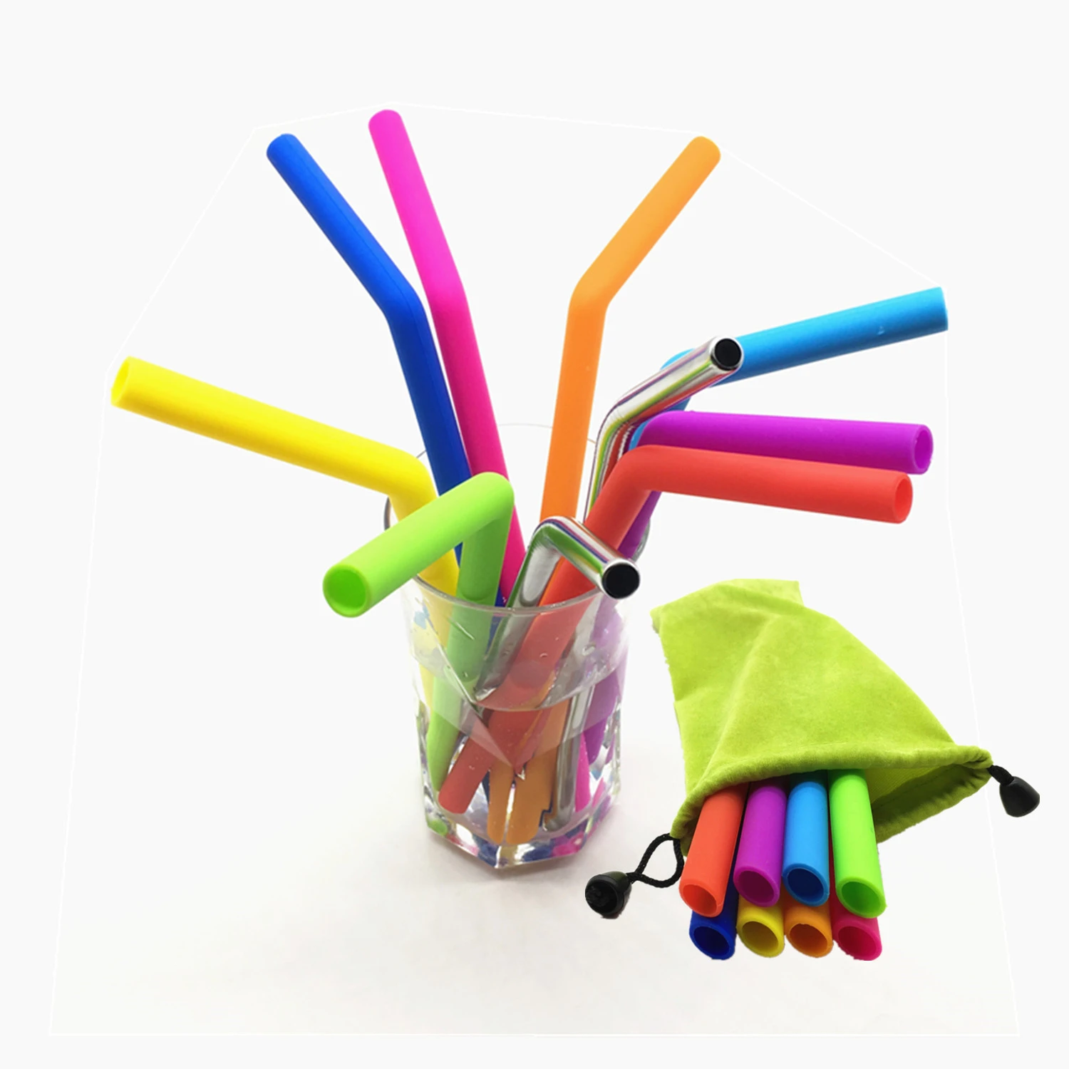 Bpa Free Dishwasher Safe 10 Inch Drinking Straw Reusable Silicone