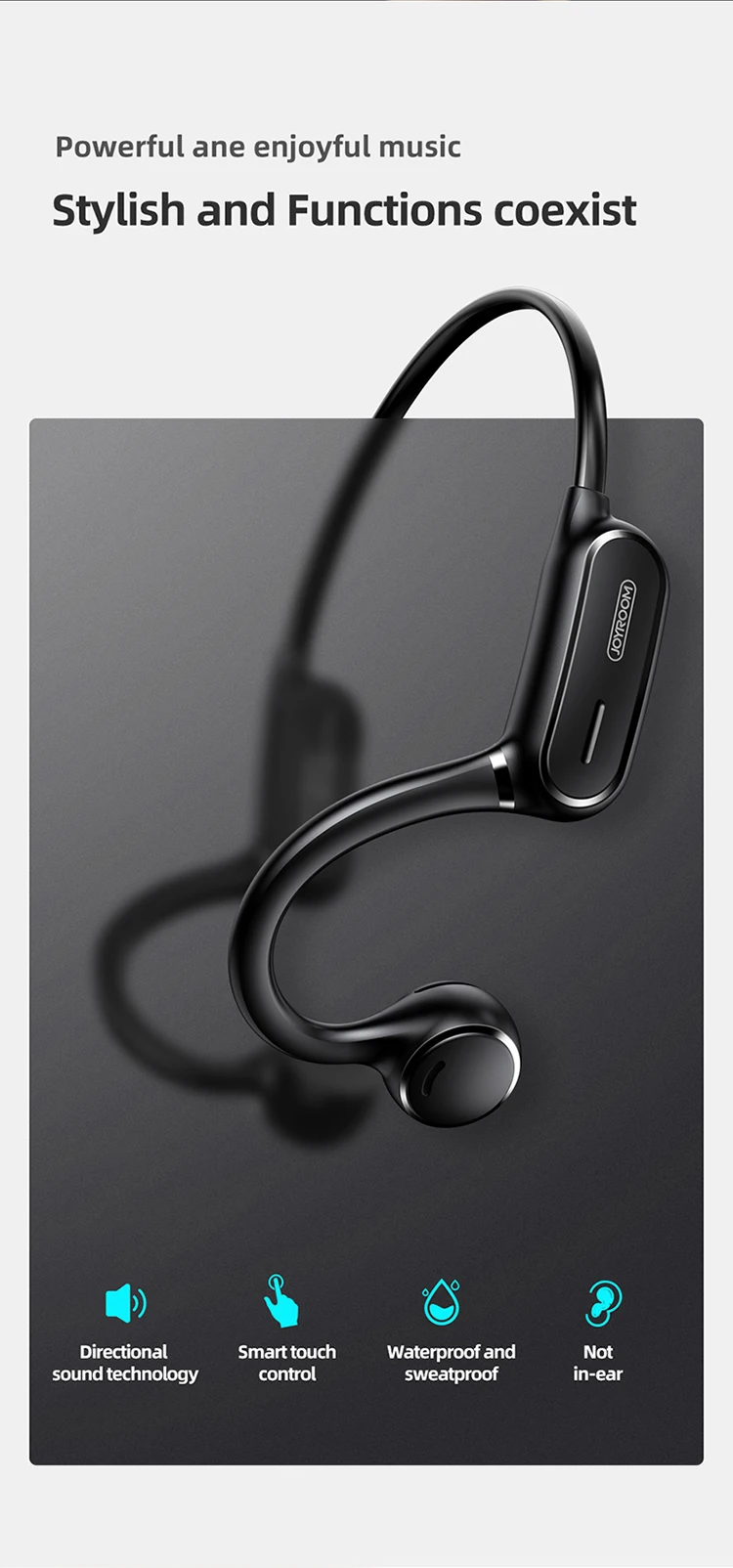 JOYROOM JR-X1 open-ear neckband IPX4 Waterproof wireless headset - ANKUX.COM