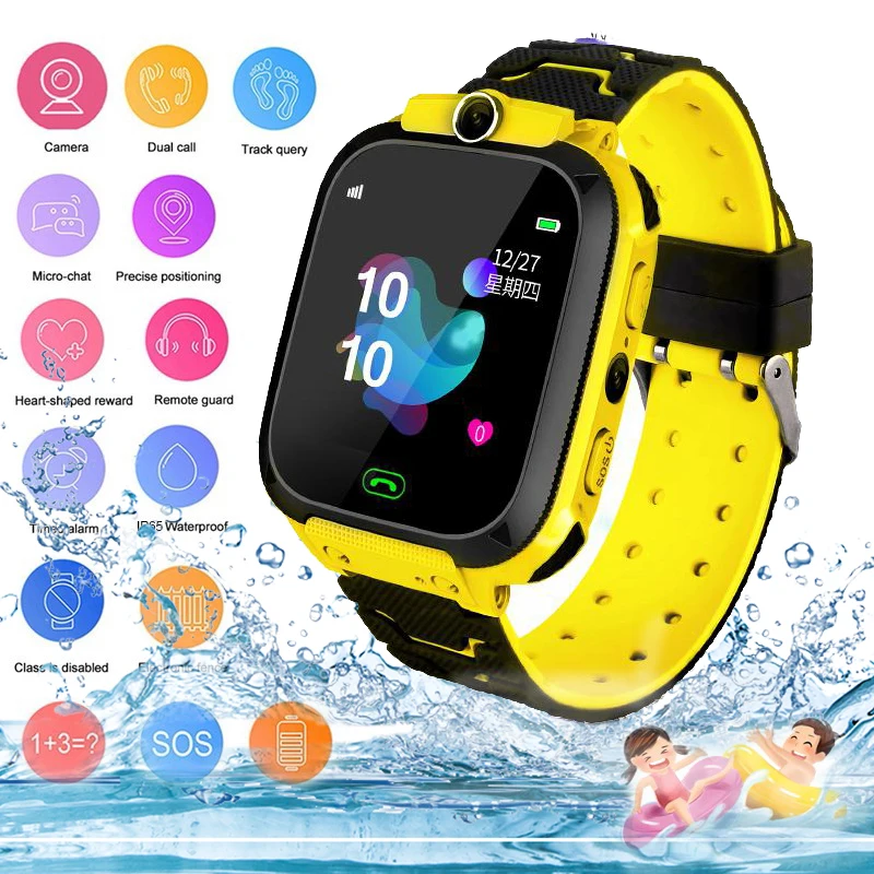 

2021 kids Waterproof baby SOS Positioning 2G SIM Card Anti-lost Smartwatch children Tracker smart clock Call watch