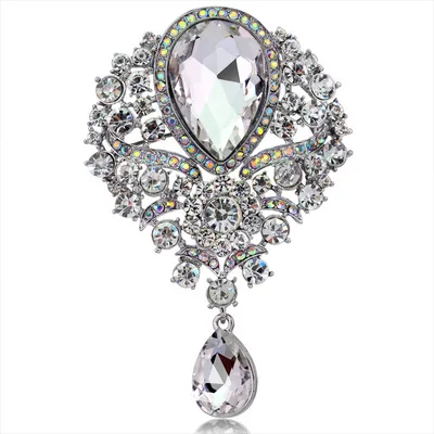 

2021 Hijab Accessories Pin Brooch Luxury Korean Large Brooches Women Crystal Rhinestone Metal Alloy Brooches In Bulk, Colorful