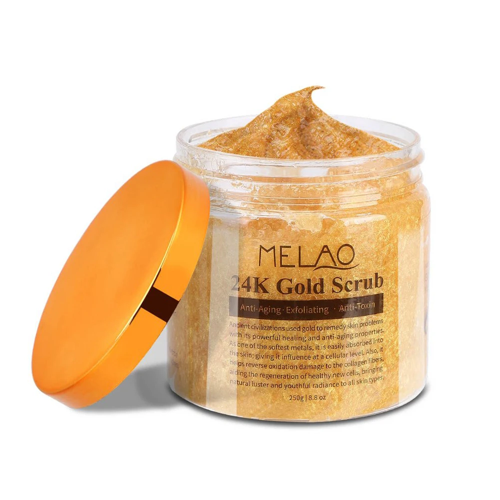 

Private Label natural whitening anti aging exfoliatingSugar organic face and body 24K Gold exfoliating scrub