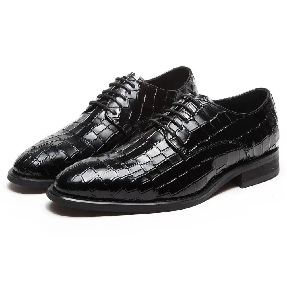 

EVERTOP New arrival red genuine leather man shoes crocodile grain leather dress shoes formal business party wedding shoes