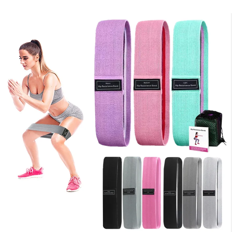 

Wholesale Anti Slip Fabric Booty Workout Hip Resistance Exercise Bands Elastic Circle Resistance bands, Customized color