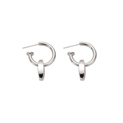 

New Arrival Alloy Pig Nose Hoop Drop Earrings Geometric 925 Silver Needle Animal Nose Huggie Earrings For Party