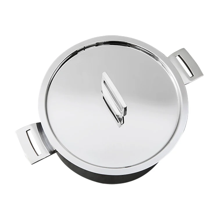 
24cm cooking pot 7QT stainless steel triply casserole with tempered glass lid 