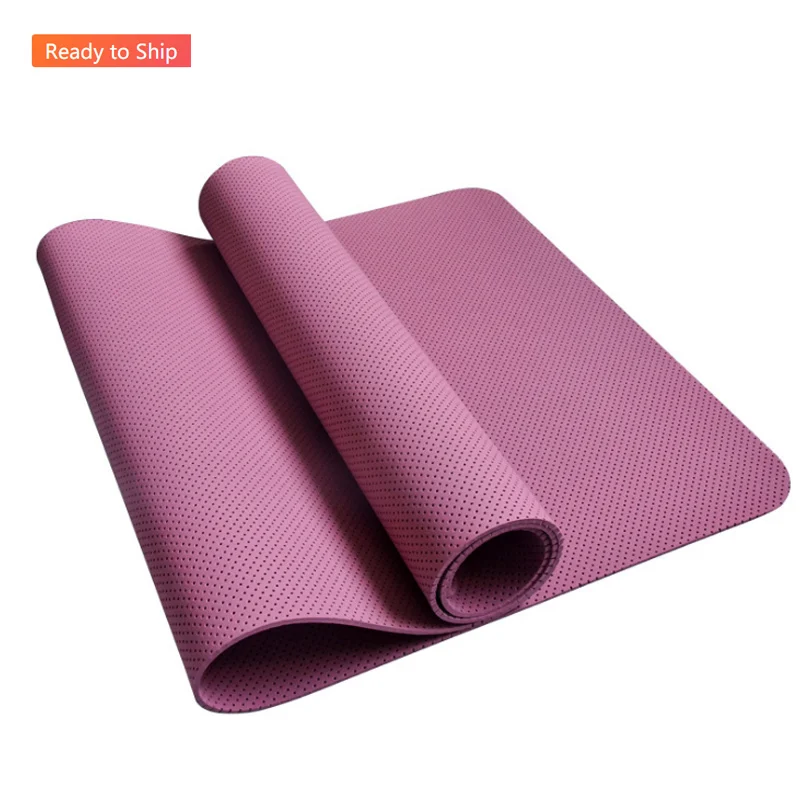 

Factory Price Double Layer Private Label TPE eco friendly custom print Yoga Mat, Black green blue purple pink orange leather powder mist blue