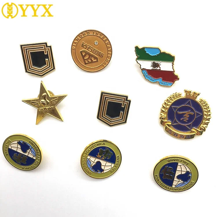 
YYX Bulk Custom Made Personalized Logo and Shape Alloy 2D 3D Lapel Pin Name Badge 