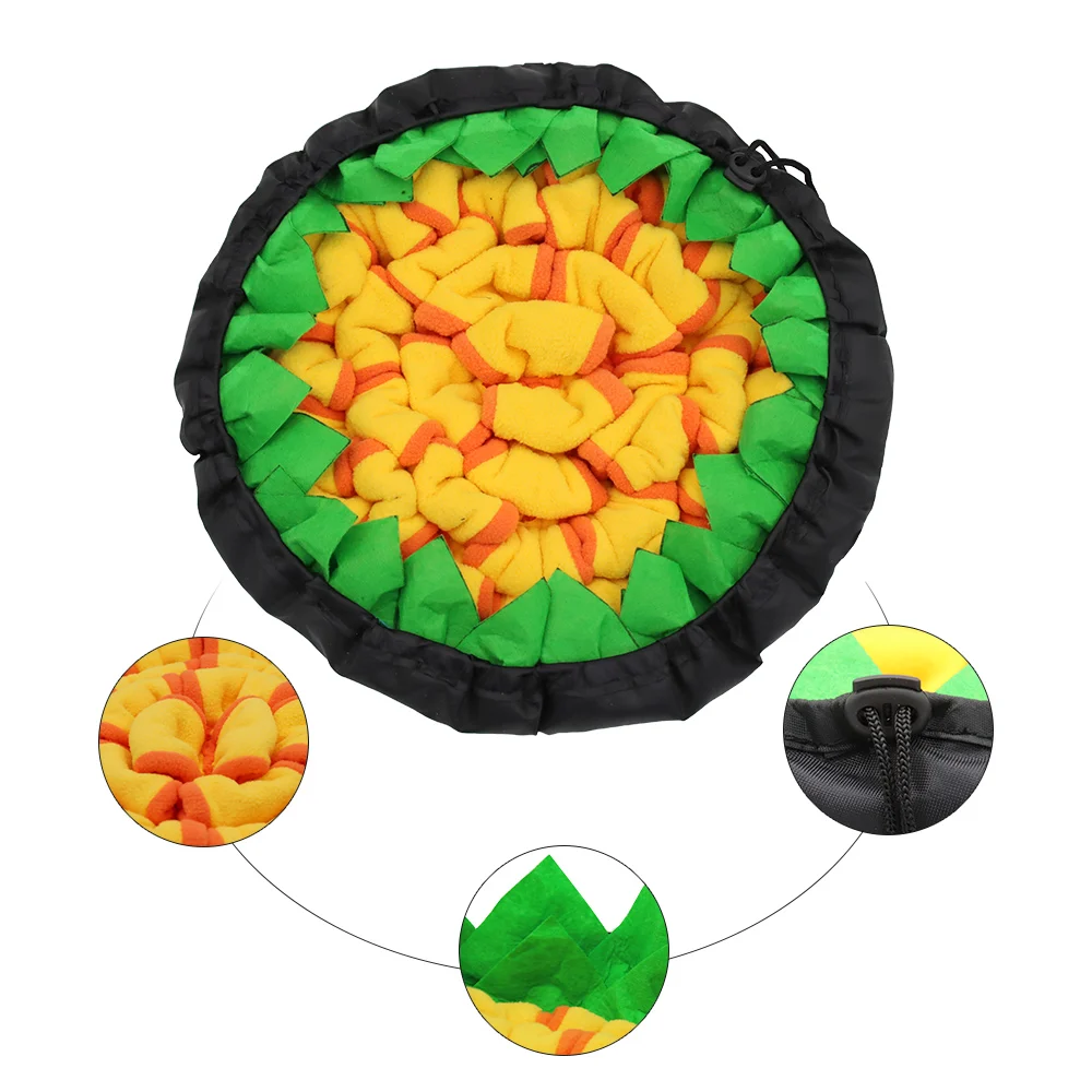 

2021 High Quality Training Sunflower Mat Anti-eating Pet Dog Smell Pad Sunflower-type Pet Dog Sniff Mat, "yellow grey gules green"