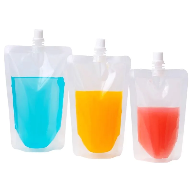 

Transparent Plastic Water Liquid Stand Up Pouch With Spout For Juice