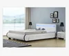 Storage Upholstered Pu Leather double size LED Bed with 2 drawers