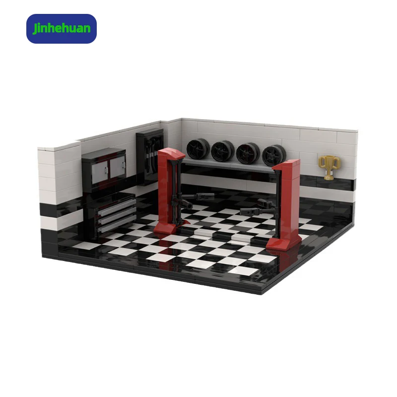 Toys Kids Building Block Mini City Street View Car Repair Shop Assembly Abs Sets for Boys Builds Model Brick Pvc Block Set