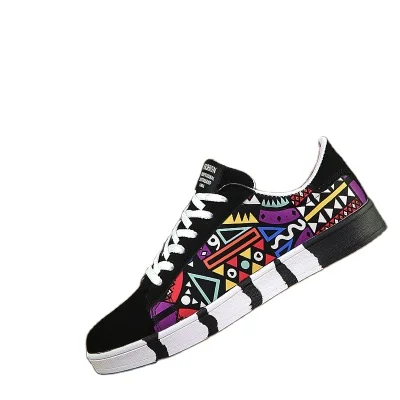 

Hot Sale Fashion Casual Men Shoes Sneakers Cheap Printed Men Casual Shoes, As photo