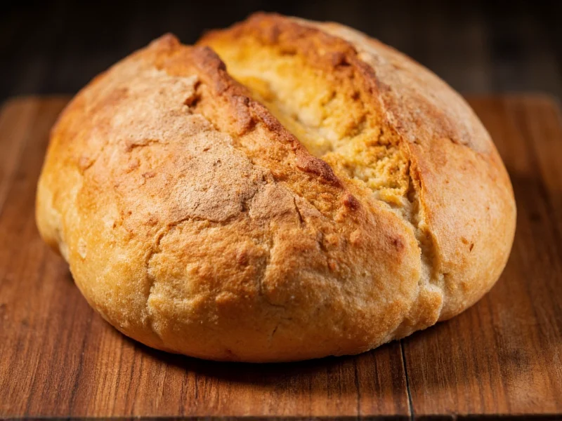 Golden crusty loaf fresh from oven