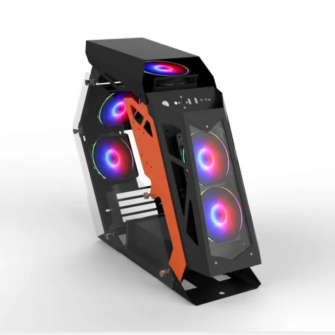Tempered For Bar E-sport Internet Cafes Gaming Atx Pc Aluminium Extrusion Computer Case Fan