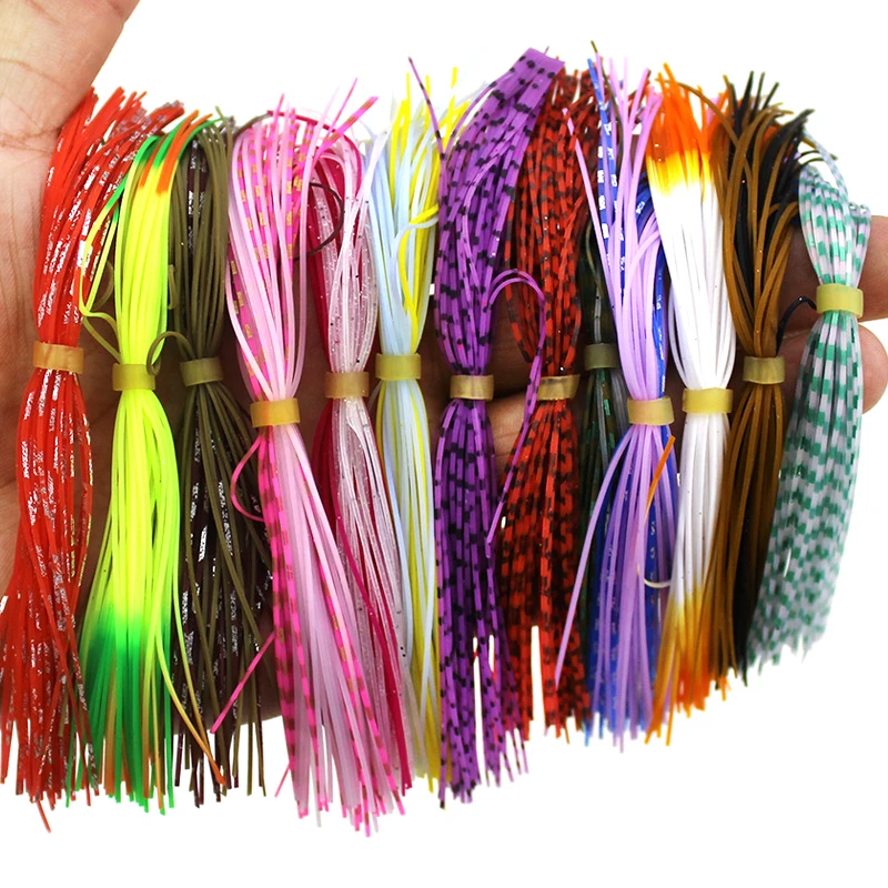 

30pcs PVC Lure Hook/Frog/Beard bait Silicone Skirts Fishing Tackle accessories, Random