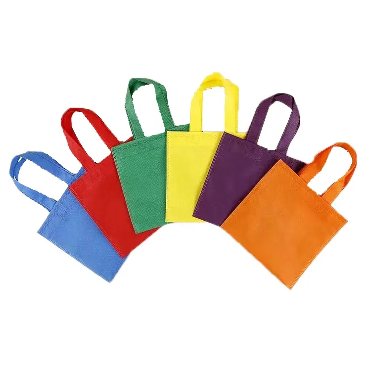 

25*25CM small bags with logo bolsas reutilizables, Blue/red/green/yellow/purple/orange