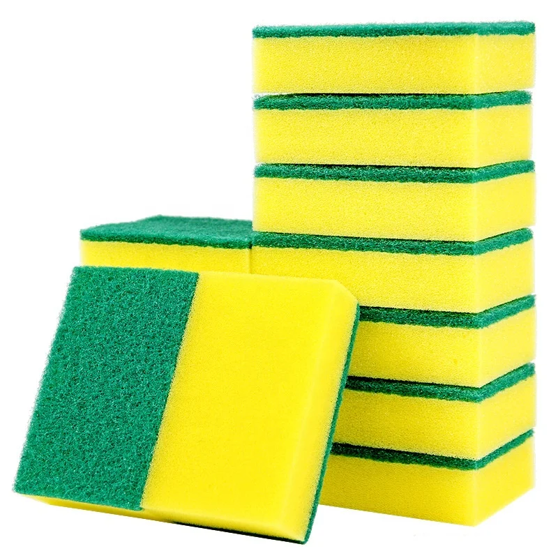 

wholesale dishwashing sponge scouring pad double side kitchen cleaning brush sponge block household dishwashing sponge