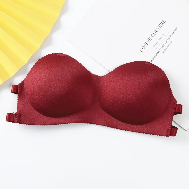 

New Arrives women's bra Backless underwear For Women Strapless Push Up Bra Strapless Thread Wrapped sexy bra, Nine colors.pink,yellow,gray,green,blue,black,skin,burgundy,orange