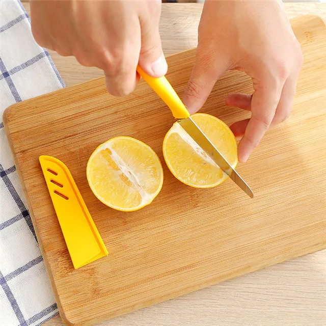 

Candy Color Fruit Knife Stainless Steel Fruit Peeling Knife Portable Knife, As show