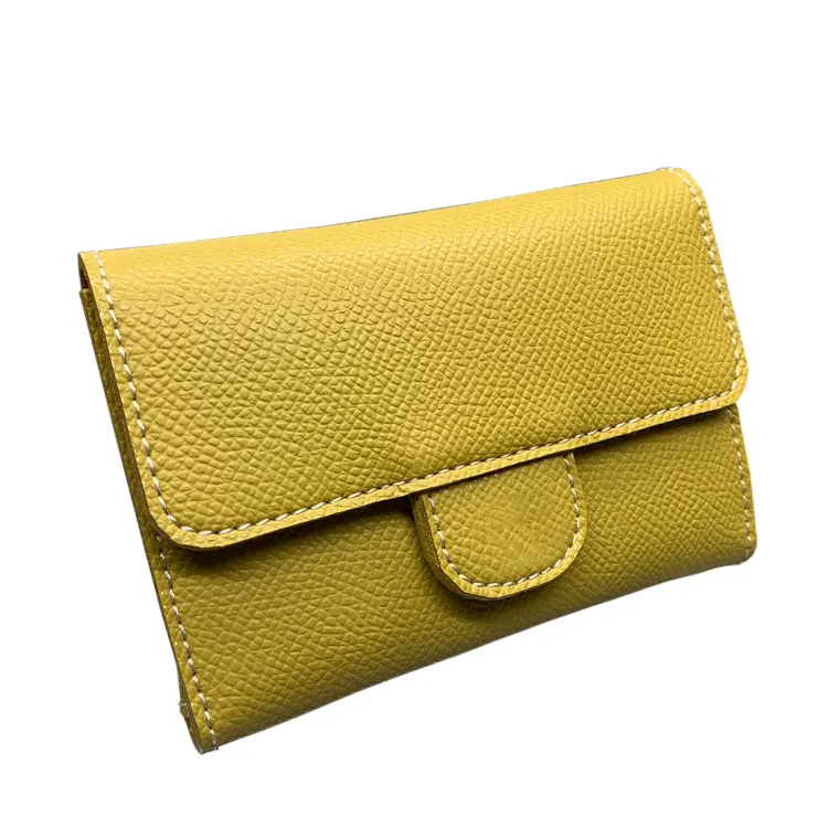 

Fashion hot sale 2021 new retail customizable PU leather oil edge card bag, Yellow