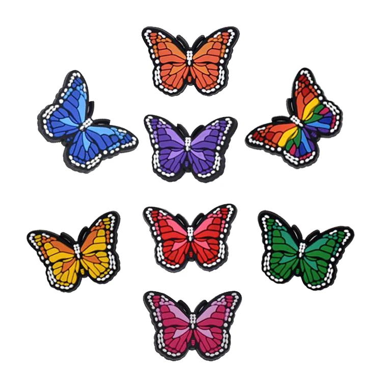 

Butterfly clogs custom any style women shoe accessories PVC decoration charms croc shoe charms kids croc charms, As pictures show