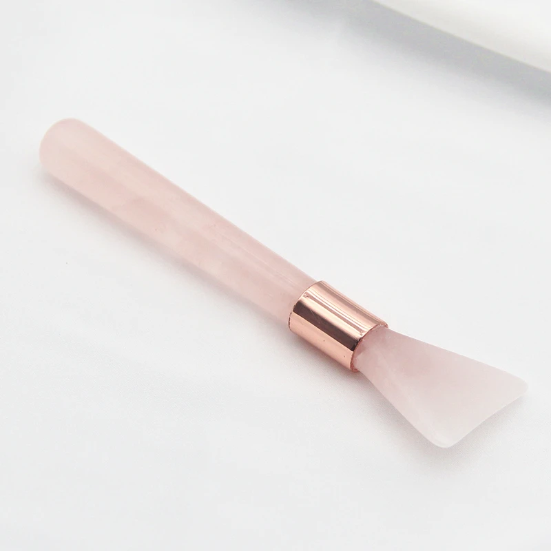 

New Arrivals 2020 Amazon Rose Quartz Pink Jade Face Massager Mask Brush with Bag