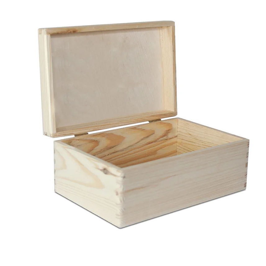 Plain Wood Box Storage Handel Wooden Boxes 30x20x14cm Craft Keeping Home Decor 