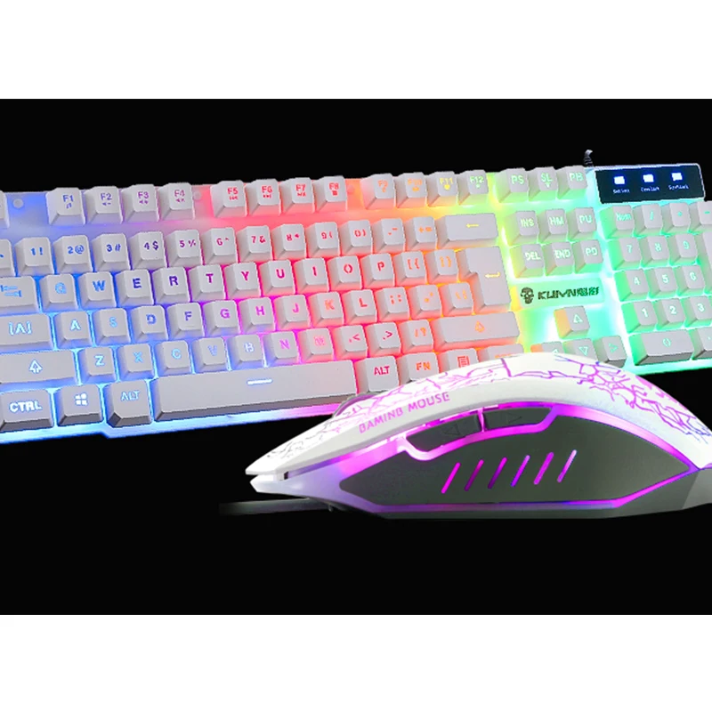 

Wired Gaming Keyboard +Mouse Set LED Illuminated Rainbow PS4 XBOX PC +Gift Pads