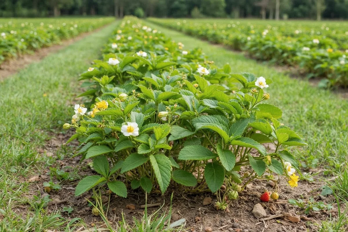 how far apart plant strawberries