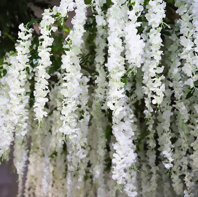 White Large Outdoor Artificial Wisteria Flower Tree For Wedding Decoration Buy Artificial
