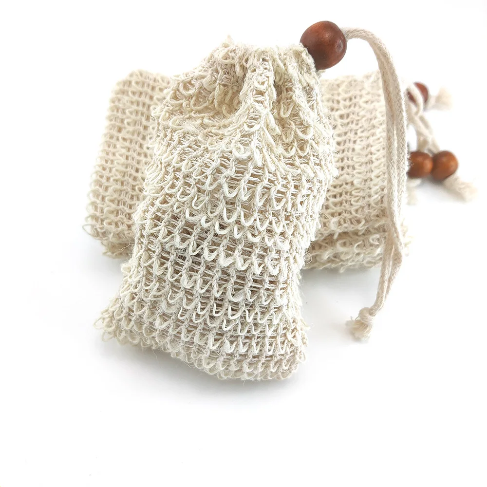 

Organic Soap Bag With Pouch Holder hemp soap bag for Shower Bath