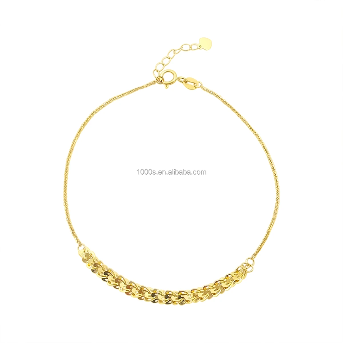 

Fashion Women Dainty AU750 18K Real Solid Gold Beaded Bangle Bracelet Jewelry