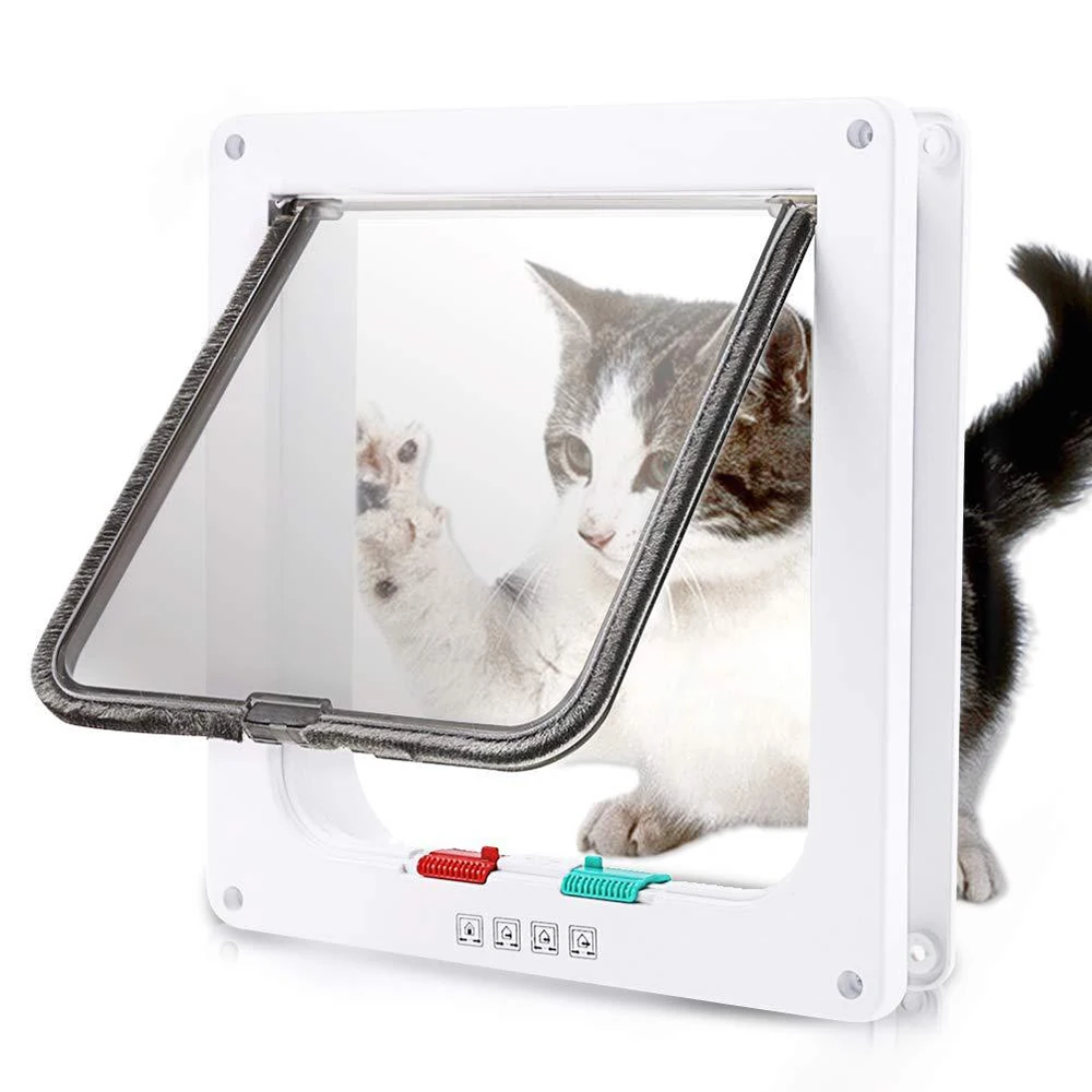 

Pet supplies wholesale dog hole large medium and small cat flap door, White, brown