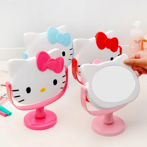 

Plastic Kawaii Cute Table Mirror Vintage Dresser Bedroom Desktop Round Cartoon Girly Princess Kt Makeup Mirror With Stand