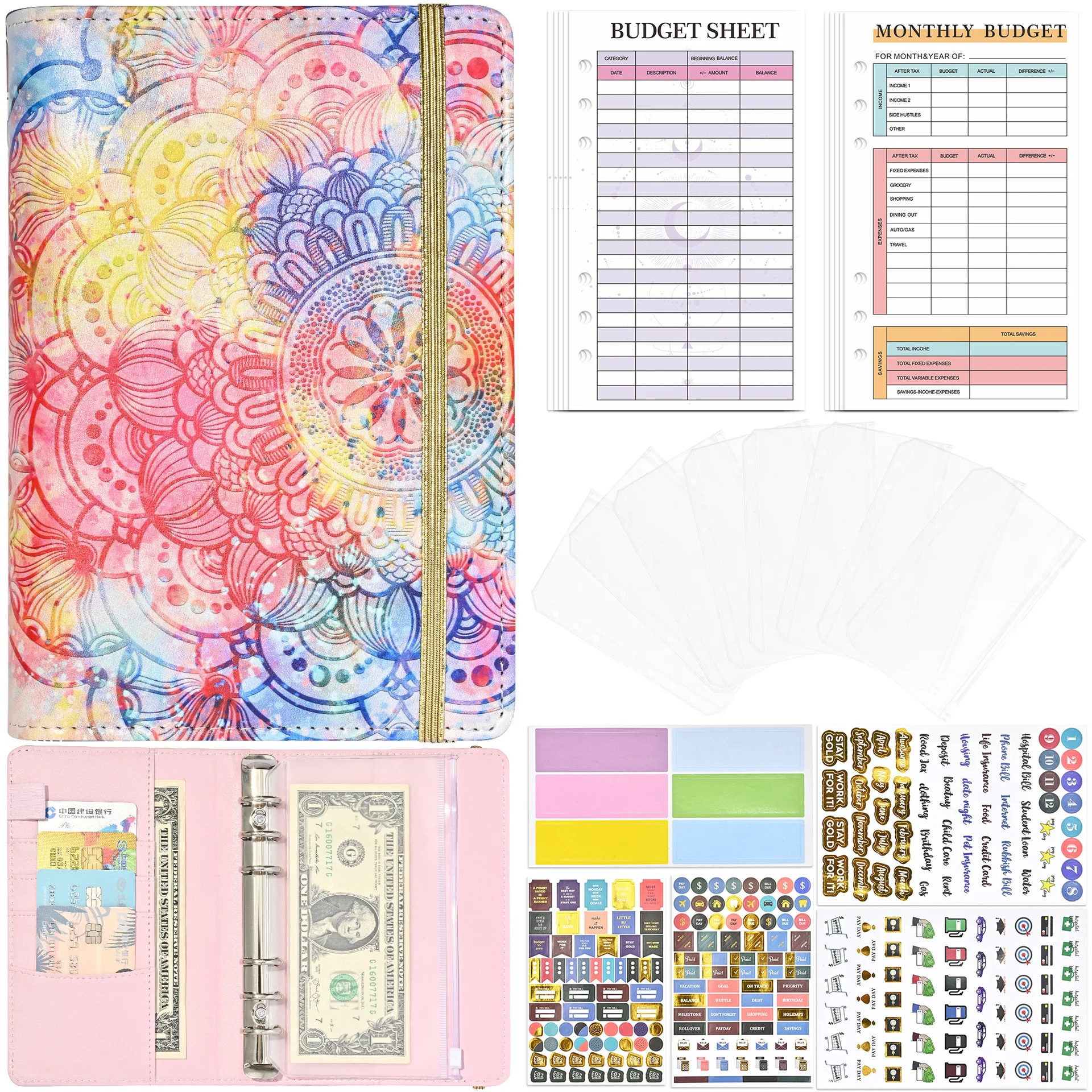 

wholesale flower new iridescent a6 budget binders with cash envelopes for budgeting organizer cash envelope budget system binder