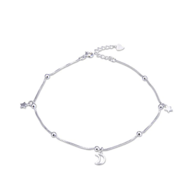 

Dylam jewelry 2020 Simple style of silver 925 anklet with moon and star design