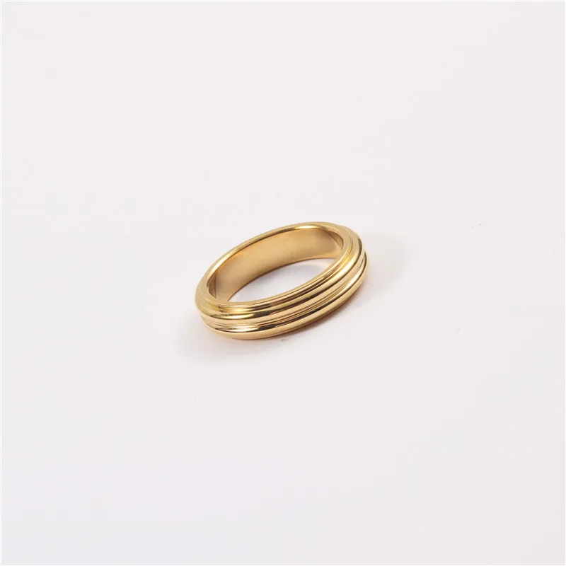 

Simple Solid Gold Color Stainless Steel Rings for Women Stainless Steel Jewelry