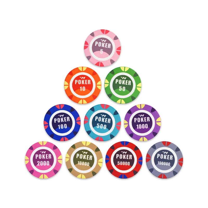 

YH New Design Custom logo Three-Color Hybrid Ceramics Poker Chip For Gambling, 10 colors