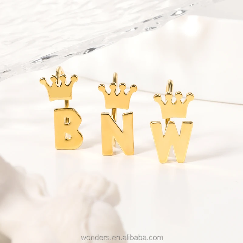 

Stacking Crown Dainty Initial Adjustable Women Letter Alphabet Rings Gold Plated Ring Jewelry For Men Accessories Wholesale